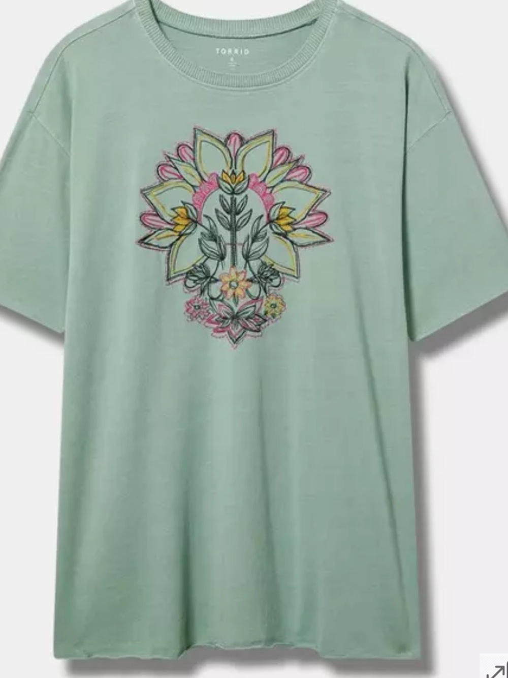 torrid Mint Green Tee with Mandala Size 5X